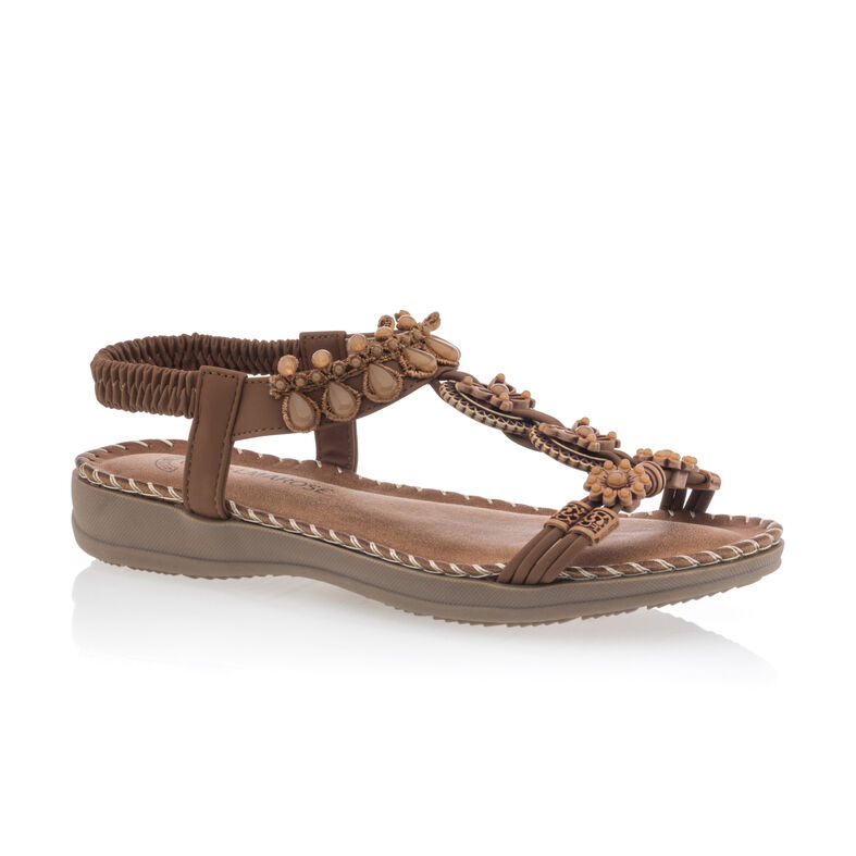 Braune Damensandalen / Zehenfreie Schuhe