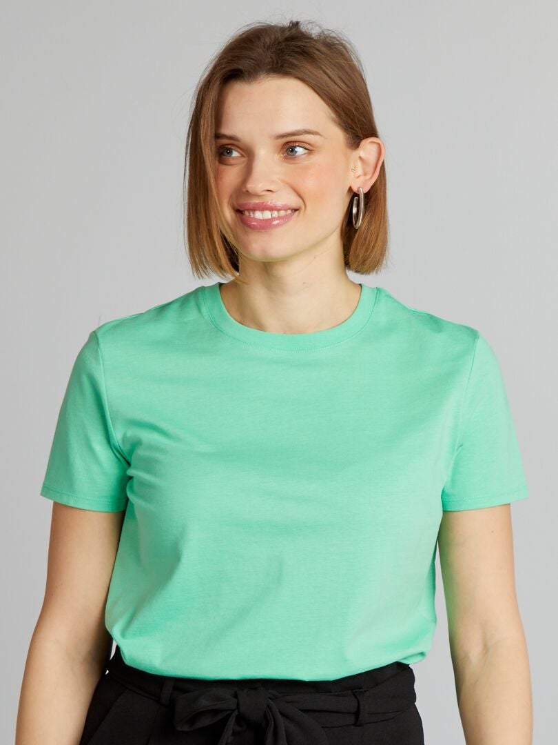 Camiseta de malha lisa - VERDE