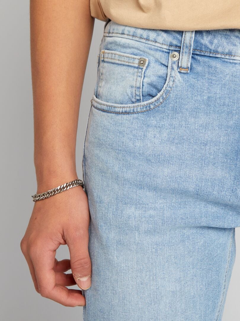 Nauwe denim broek met 5 zakken - BLAUW