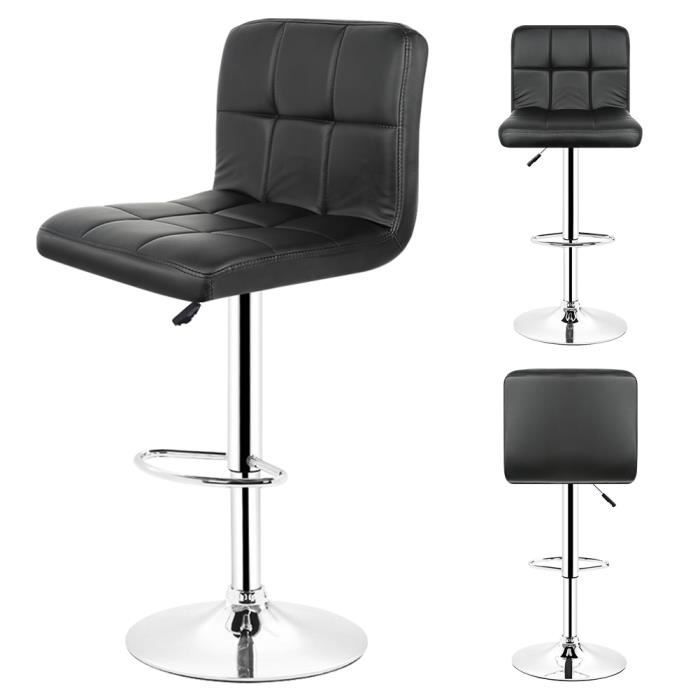 Conjunto de 2 banquetas de bar - OOBEST - L45cm x P50cm x A100cm-120cm - Altura ajustável - Estilo contemporâneo