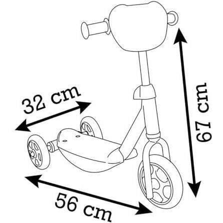 Smoby  -Patinette 3 Roues Stitch - Structure en métal - Guidon ajustable - Repose-pied antidérapant - Dès 3 ans