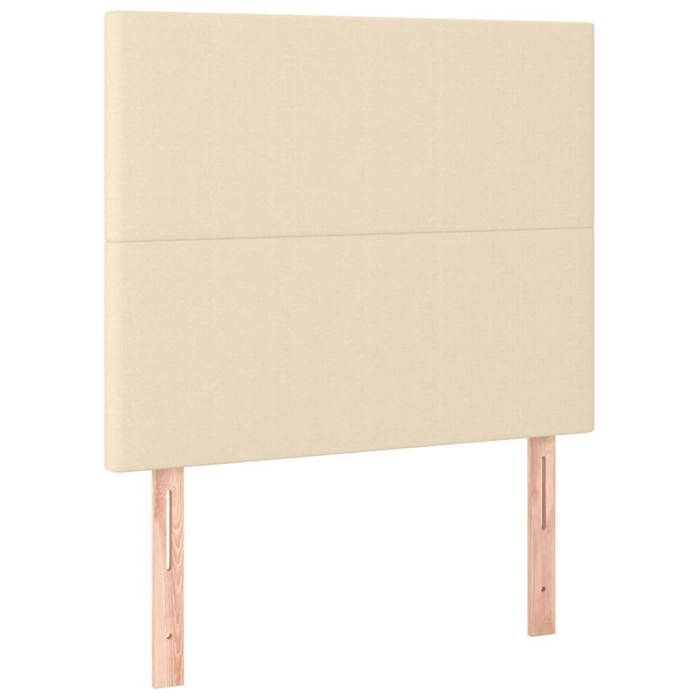 Base de cama de láminas con colchón - Color crema - 90x200 cm - Máxima relajación - Cabecero incluido