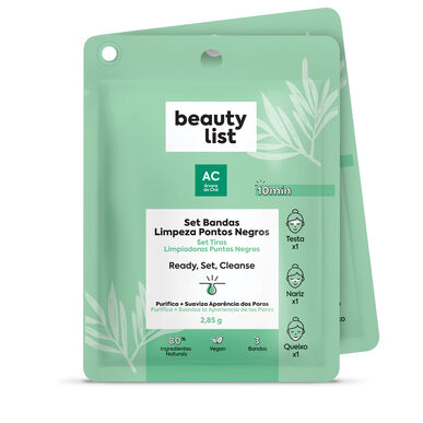 Beauty List -setti mustapäiden puhdistusliuskat, 2 liuskaa ihohuokosten tasoittamiseen