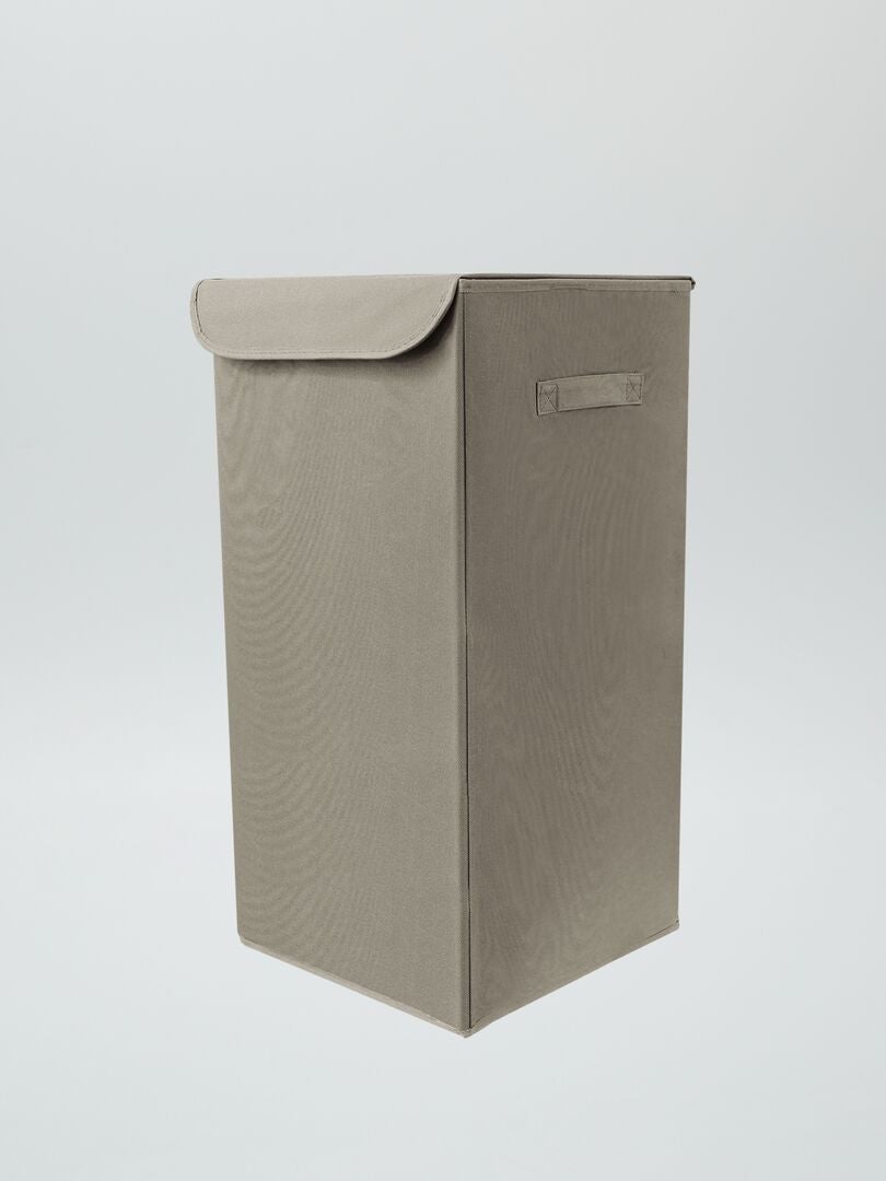 Cesto de roupa dobrável em tecido - cor taupe