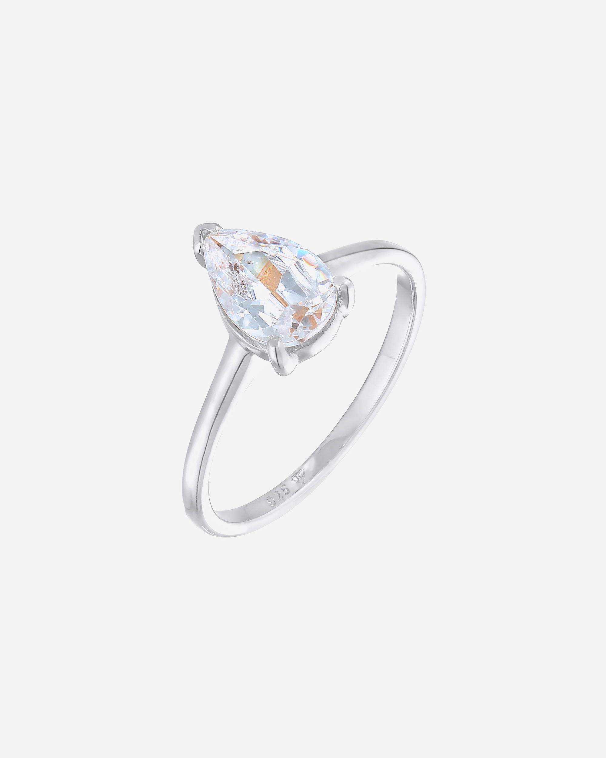 Elli Femmes Bague de fiançailles Solitaire Goutte avec Zirconia en argent sterling 925
