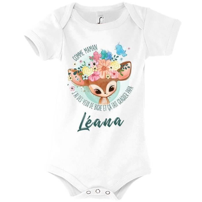 Body para bebé - Léana - Nombre de niña - Algodón - 3-6 meses