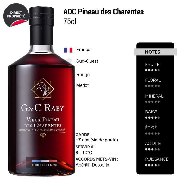 e C Raby Pineau des Charentes Vieux Pineau - Vinho Tinto do Sudoeste (6x75cl)