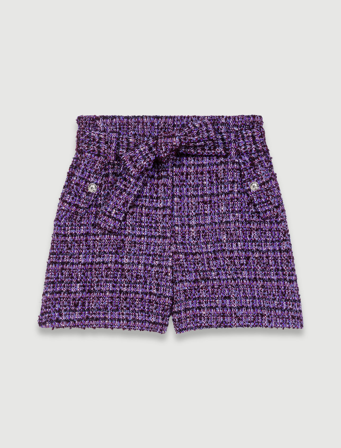 Tweed-shortsit - Violetti