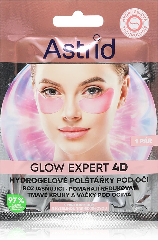 Astrid Glow Expert maska za oči proti gubam, podočnjakom in temnim kolobarjem