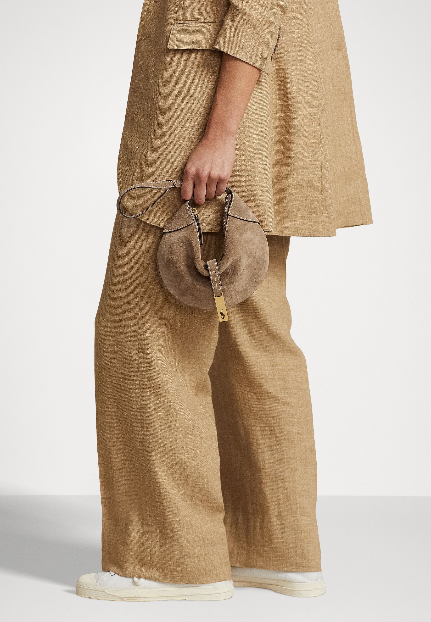 Polo Ralph Lauren POLO ID SUEDE MINI SCHOUDERTAS - Handtas - klei