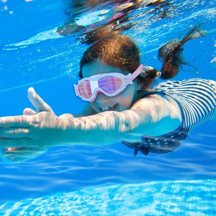 Gafas de natación para niños, gafas de piscina infantiles con juntas de silicona a prueba de fugas y protección UV.