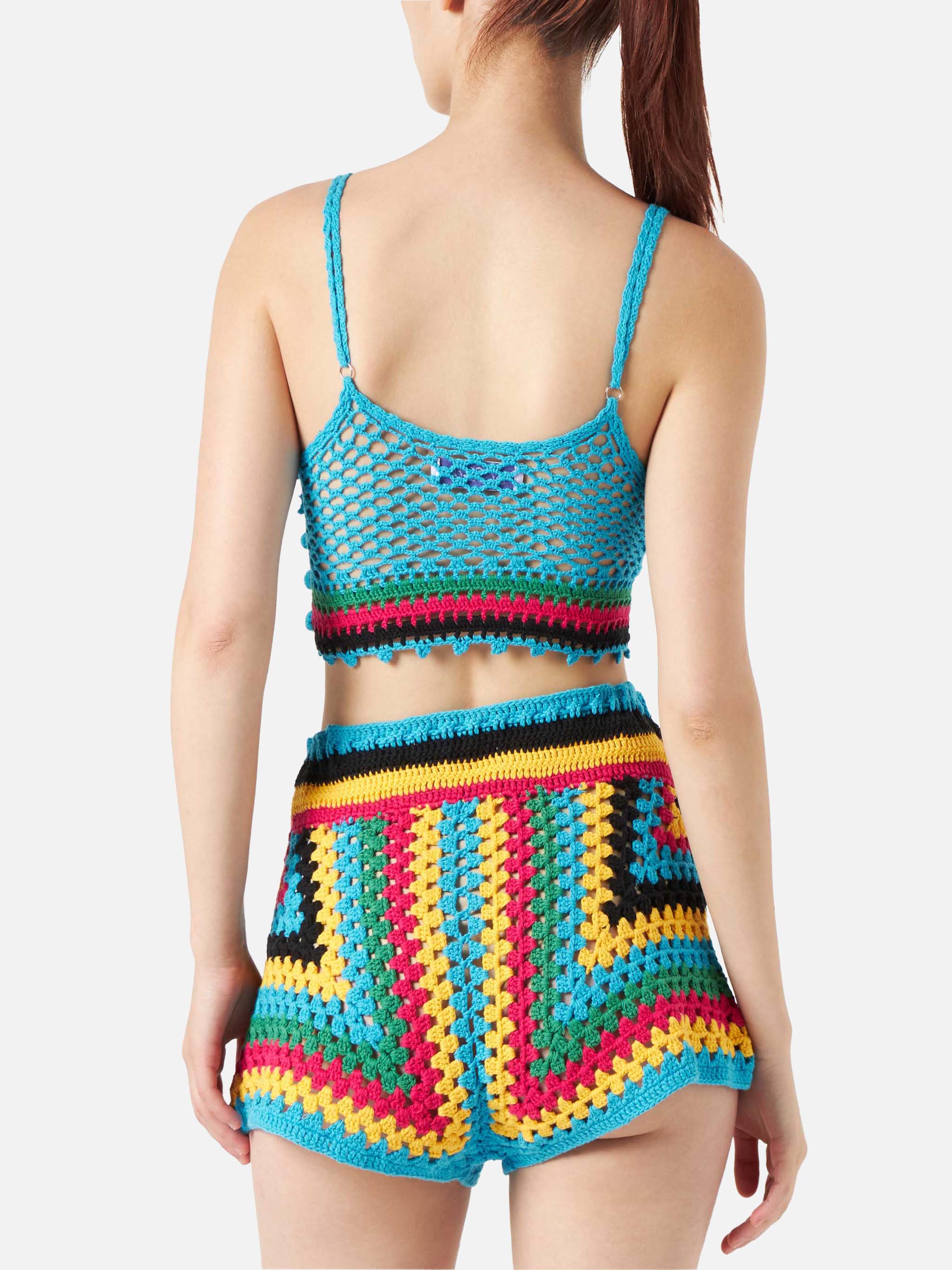 Multicolor gehaakte top