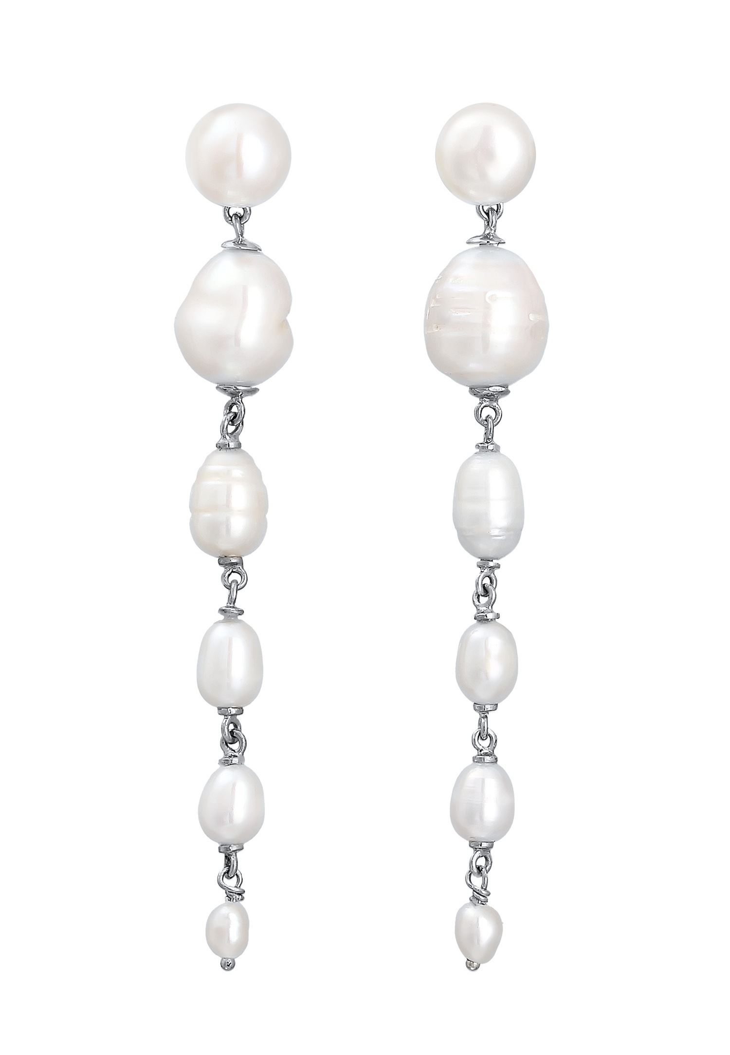 Elli Femmes clous d'oreilles Elegant avec perles de culture d'eau douce en argent sterling 925 plaqué or