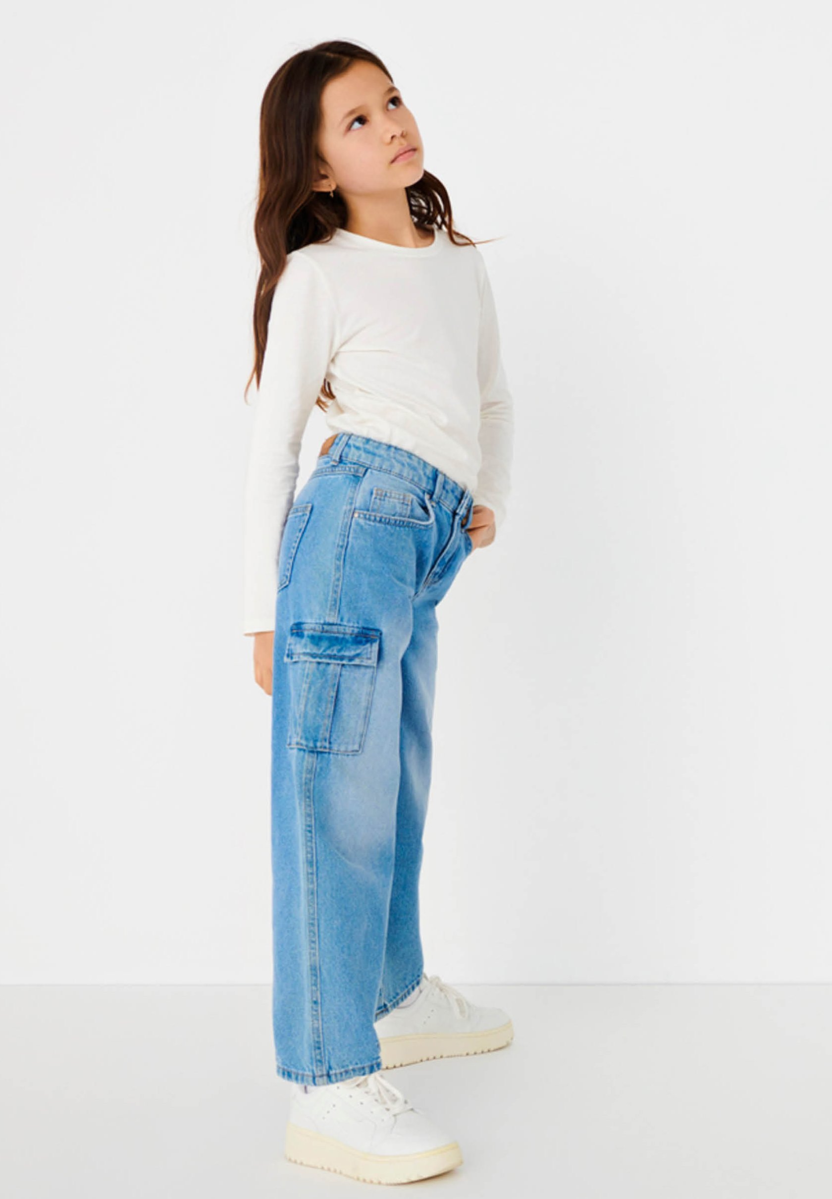 ONLY GIRLS Cargohose - hellblauer Denim