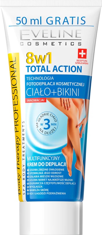 Eveline Cosmetics Total Action 8-v-1 krema za depilacijo nog