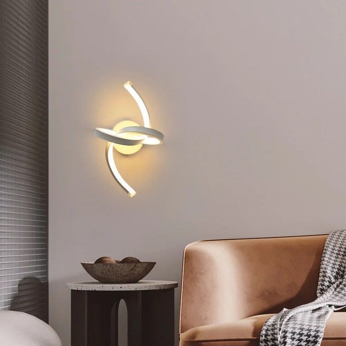 Dorlink LED-wandlamp, 18W moderne spiraalvormige LED-wandlamp, 3000K warm wit, binnenverlichting voor woonkamer, trappenhuis en hal.