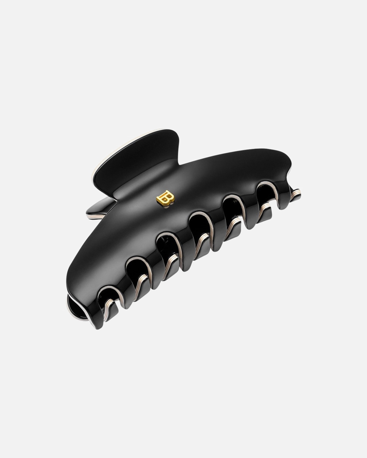 Pinza para el cabello Balmain Hair Couture grande, negra/blanca – 1 unidad