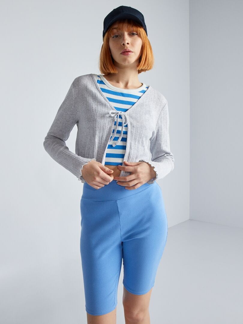 Blusa com amarração na cintura - CINZA
