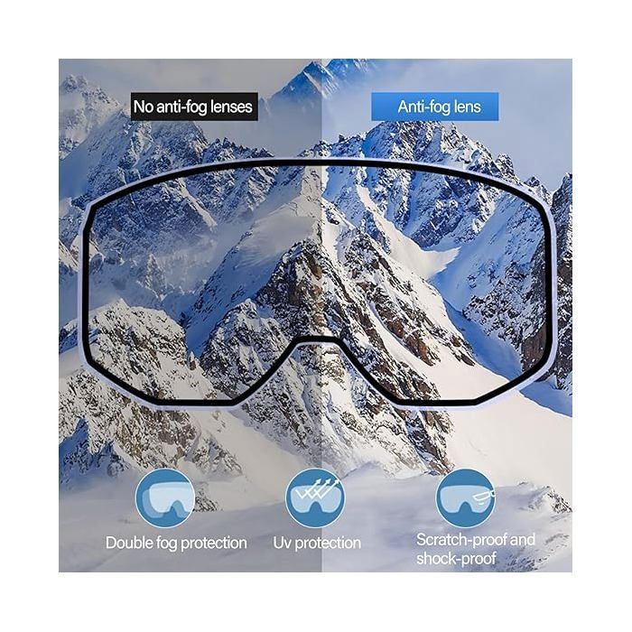 Máscara de esquí antivaho Pro, máscara de snowboard de doble capa, máscara de esquí y gafas para motociclismo y skateboarding - 1