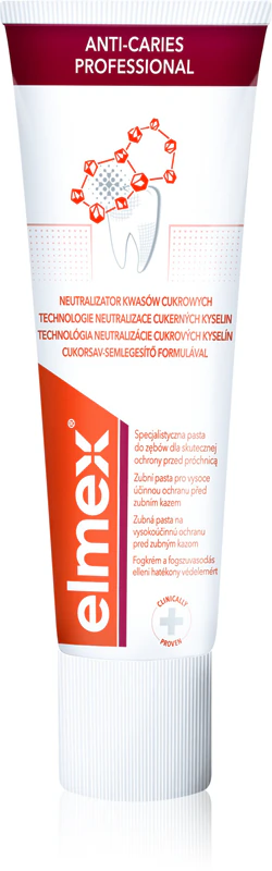 creme dental profissional anticárie Elmex protege contra a cárie dentária.