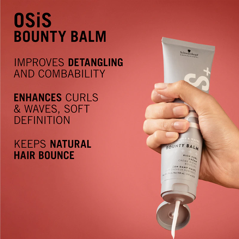 Schwarzkopf Professional Osis+ Bounty Balm, um creme rico para cabelos cacheados e ondulados.