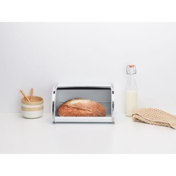 Boîte à pain - BRABANTIA - Médium - Couverture coulissante - Blanc - Métal