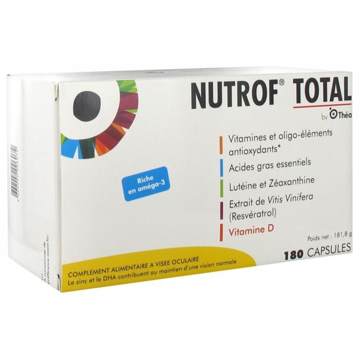 Complemento alimenticio para la salud ocular, caja de 180 cápsulas - Théa Nutrof