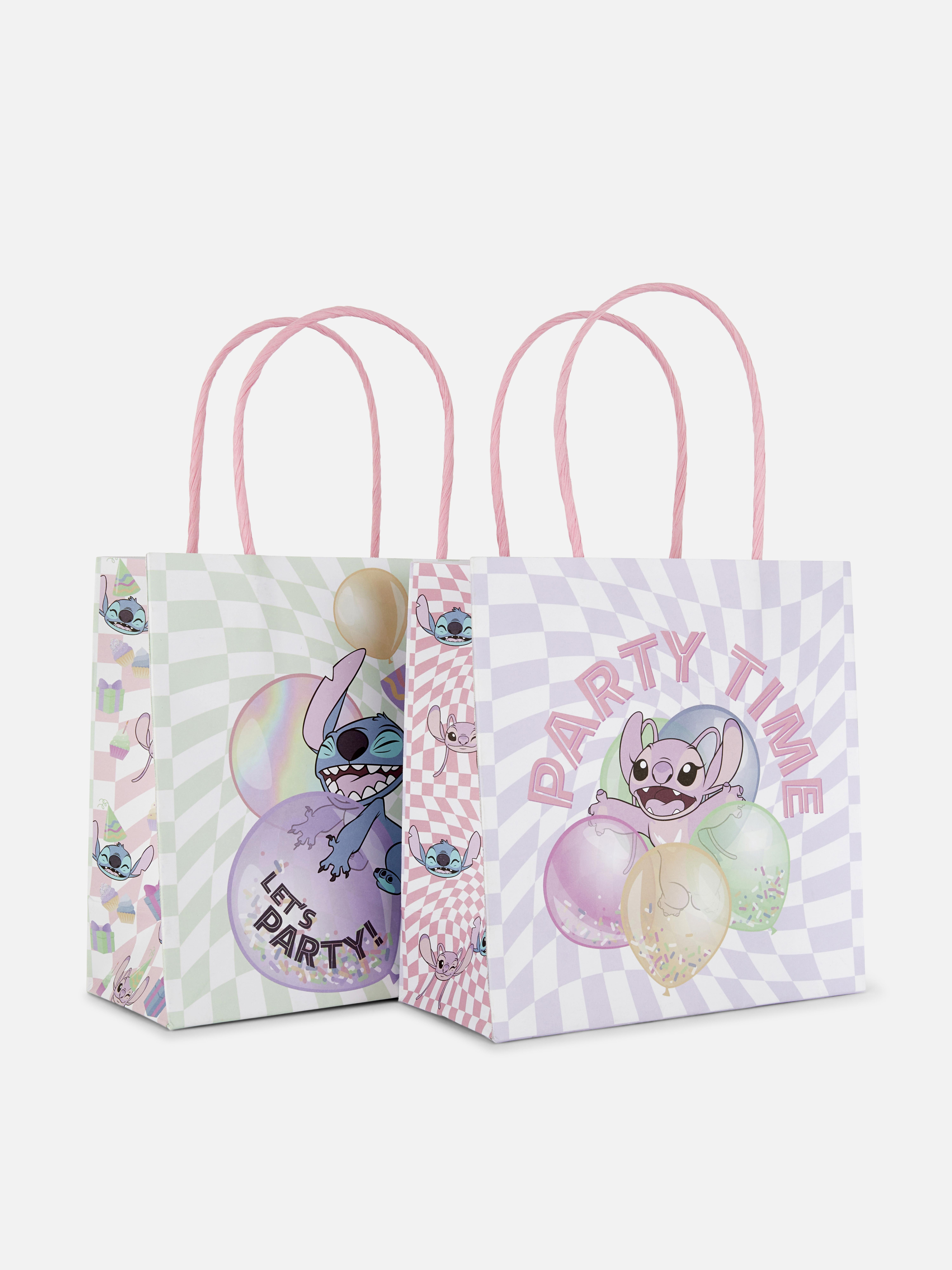 Pungi cadou Disney Stitch, set de 2 Două pungi cadou Disney Stitch în carouri abstracte