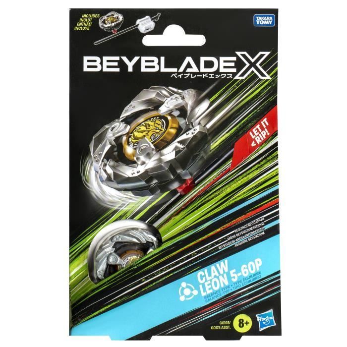 Beyblade X Starter Pack Claw Leon 5-60P Starter Pack, with competition top and launcher, Ages 8+