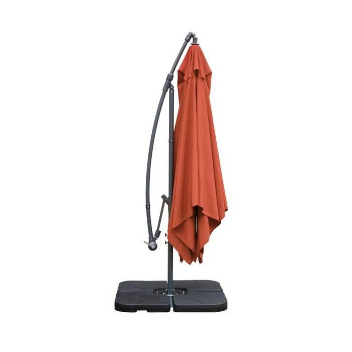 Parasol déporté carré 3x3m - Hardelot 3x3m - Terracotta - Manivelle anti-retour | Toile déperlante | Facile à utiliser