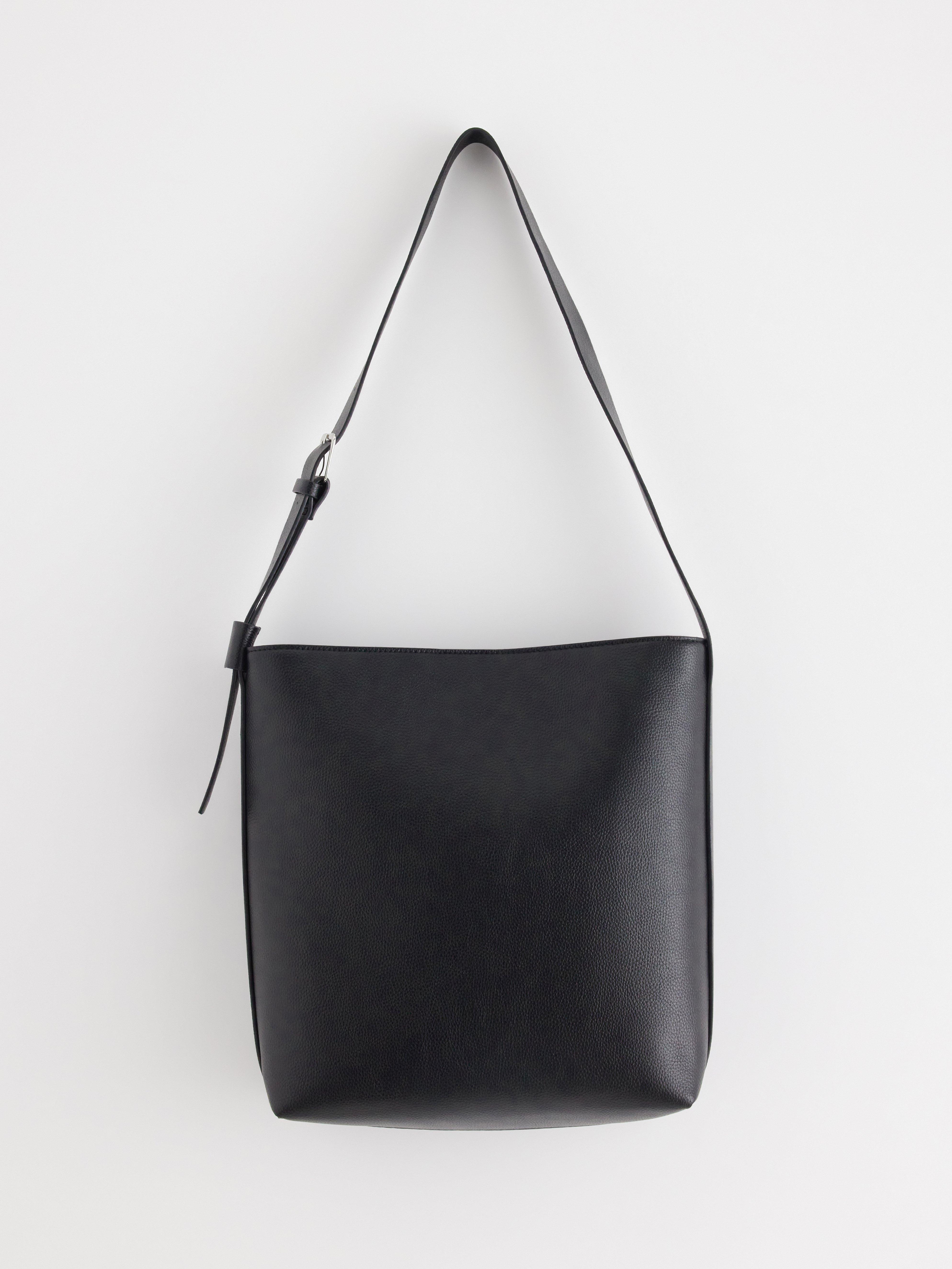 Shopper i läderimitação Preto