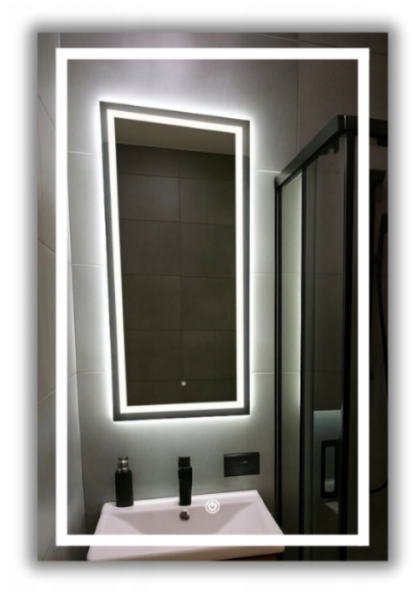 Lustro Led 60x80 Cm Cob 608 Diod/M Z Włącznikiem Dotykowym - 3 Barwy