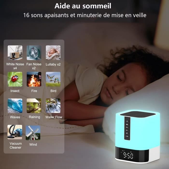Caixa de Som Bluetooth - Iluminada - Luz Noturna - 48 Cores - Reprodutor de MP3 - Função Mãos-Livres