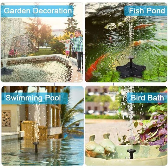 Fuente solar con bomba de agua eléctrica de 14 W, riego exterior para jardín, patio, aves y estanque PZCC