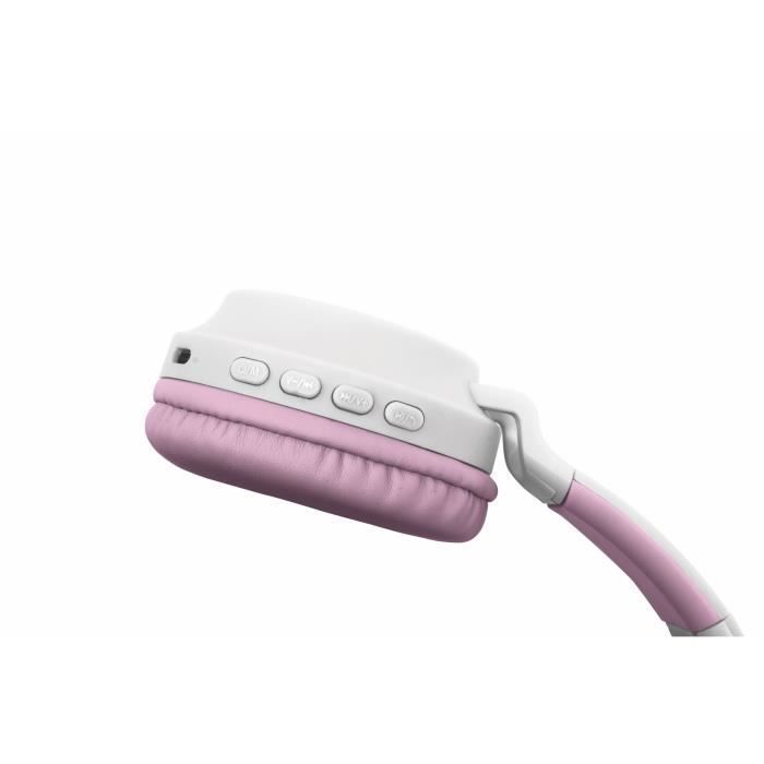 LEXIBOOK 2-in-1 -kissankorvakuulokkeet - Bluetooth 5.0 - pinkki - lapsille 4-vuotiaista ylöspäin