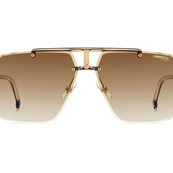 Carrera 1054/S 63/12/145 Zwart Goud/Zwart Bruin Groen Antireflecterende Metalen Zonnebril voor Heren