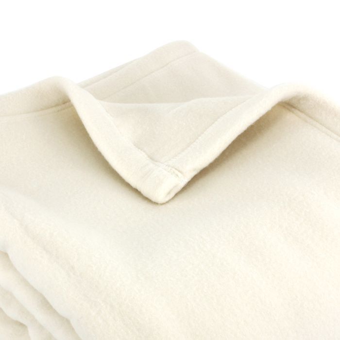 Couverture polaire 220x240 cm 100% Polyester 350g/m2 TEDDY Blanc Naturel