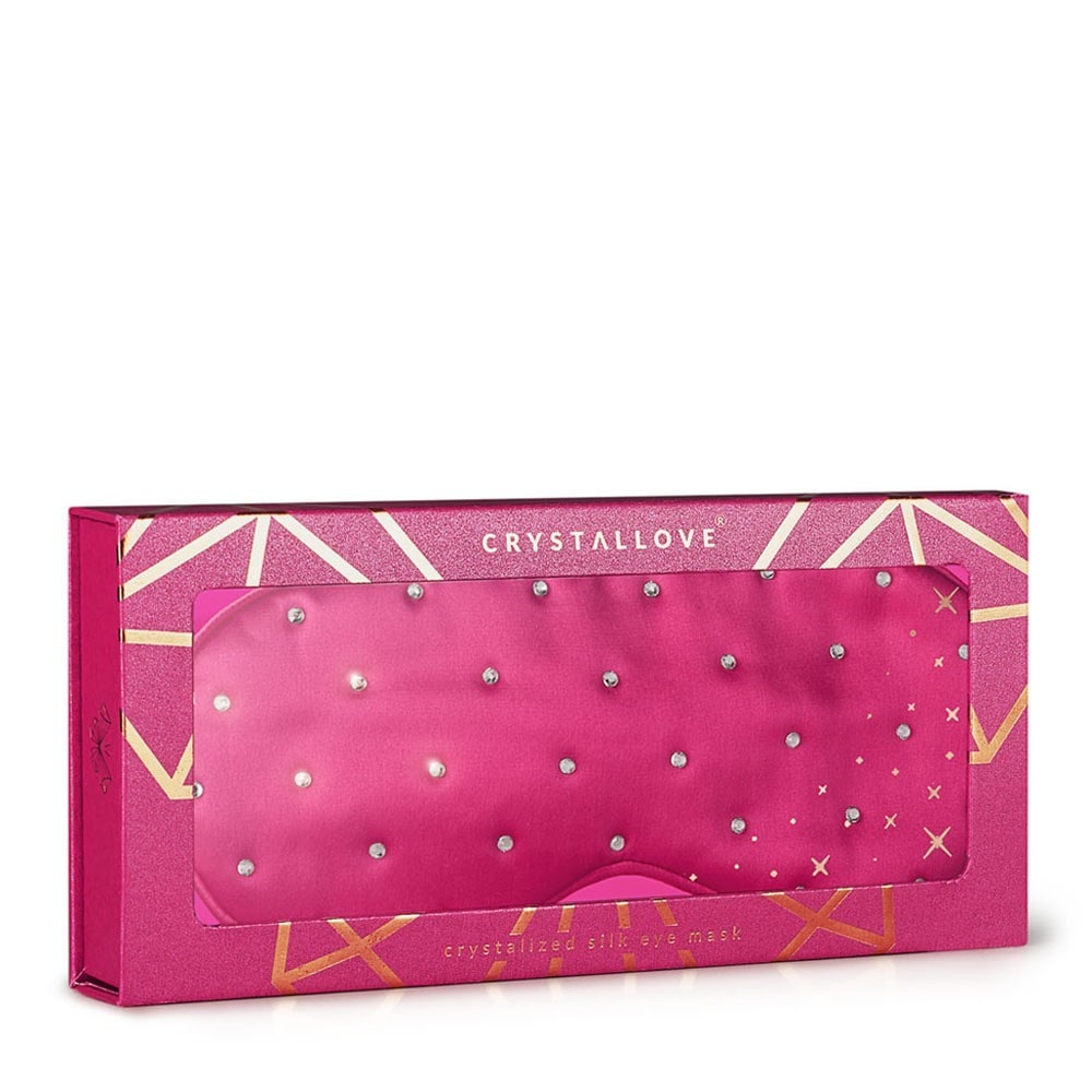 Crystallove Slaapmasker, Oogmasker van gekristalliseerde zijde – Roze – 1 stuk