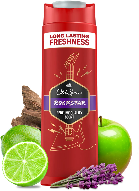 Old Spice RockStar douchegel voor mannen, voor gezicht, lichaam en haar.