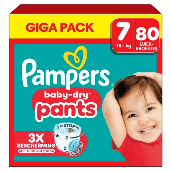 „Pampers Baby-Dry Pants“ 7 dydžio sauskelnės<br>7 dydis (15+ kg), 80 vnt.