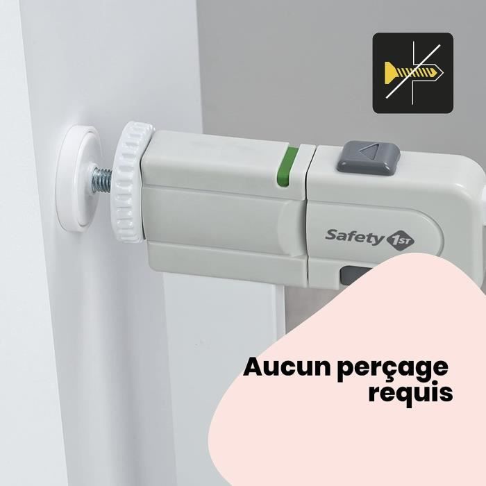 SAFETY 1ST Barrière de sécurité enfant Easy Close - Métal - 73 à 80 cm - pression, sans vis ni perçage - Blanc