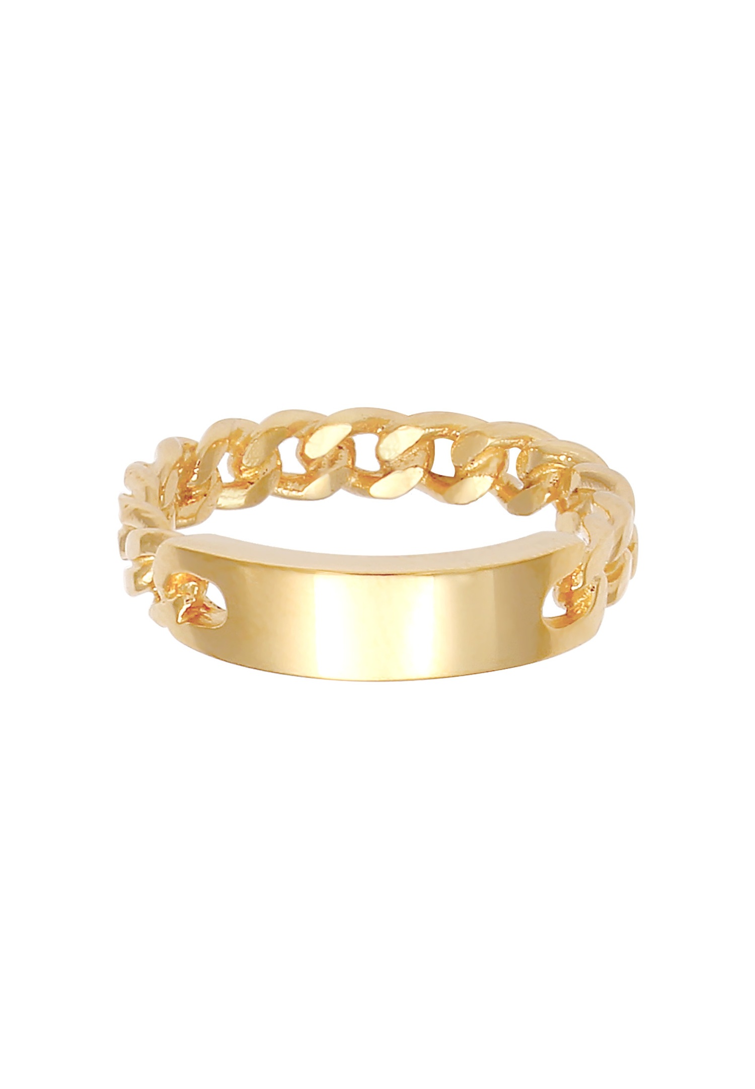 Elli Bandring Platte Panzer Kette 925 Silber