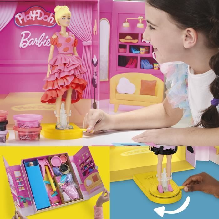 Play-Doh Barbie Fashion Show, set de plastilina, para mayores de 5 años.