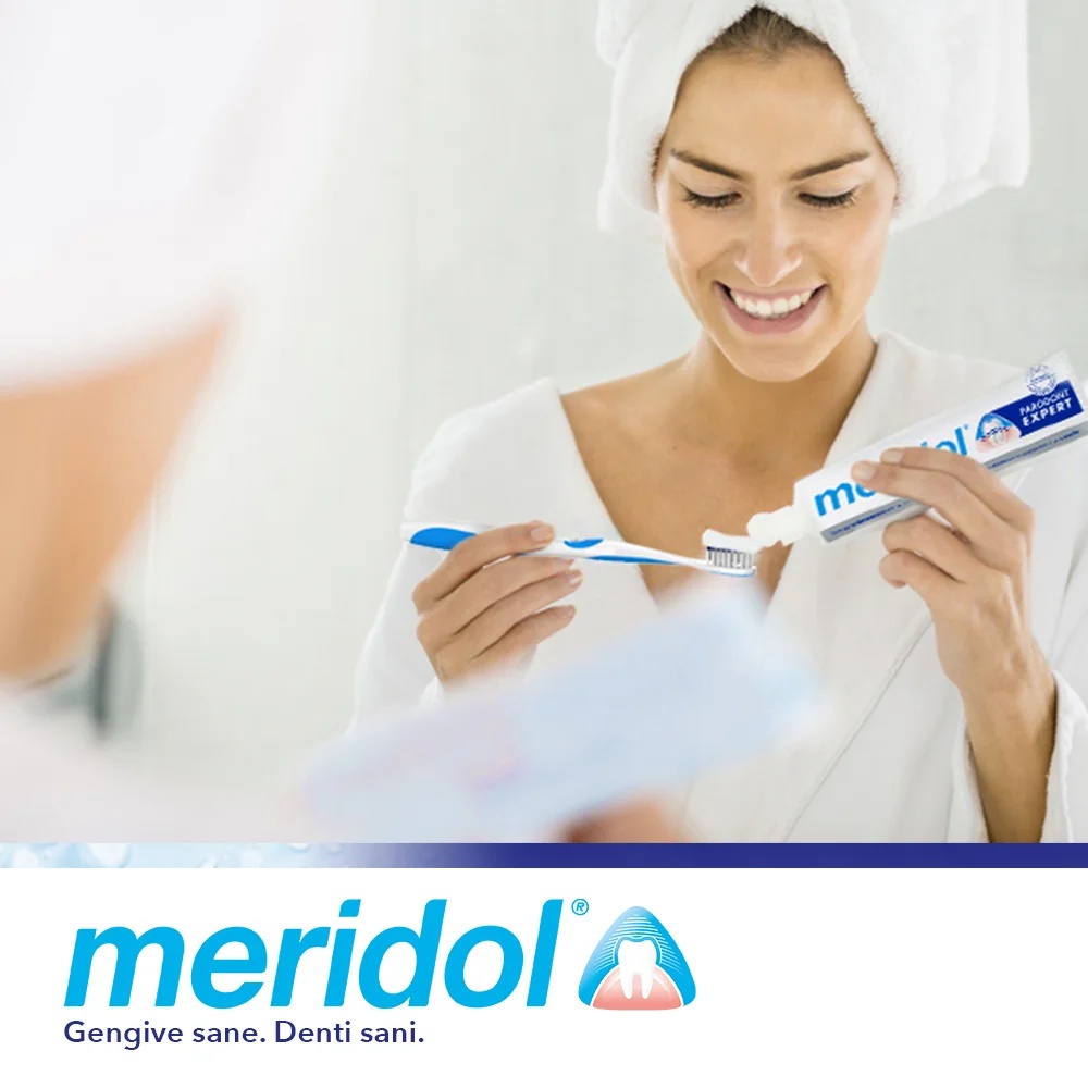 La pasta de dientes MERIDOL Parodont Expert de 75 ml es adecuada para la periodontitis y el sangrado de encías.