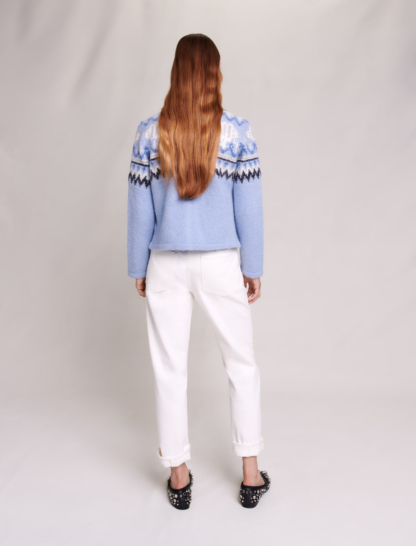 Cardigan tricotat albastru deschis