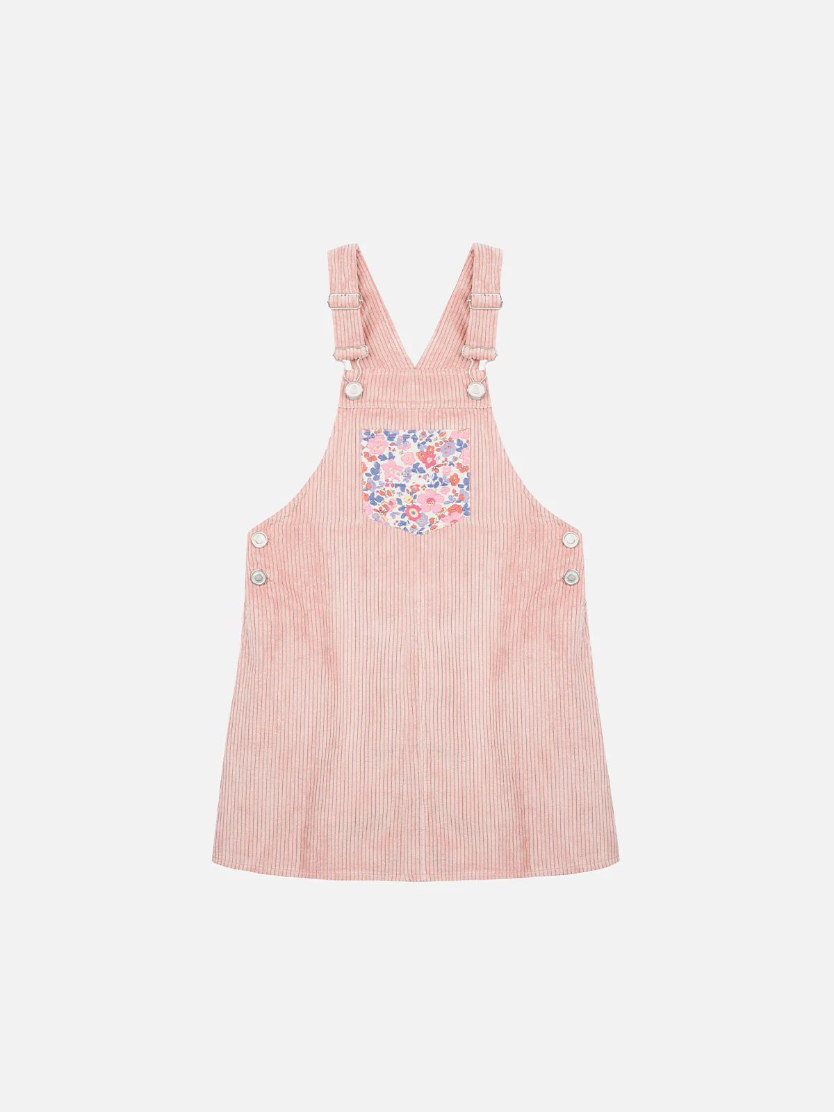 Mono rosa de pana Tecla para niña con panel floral