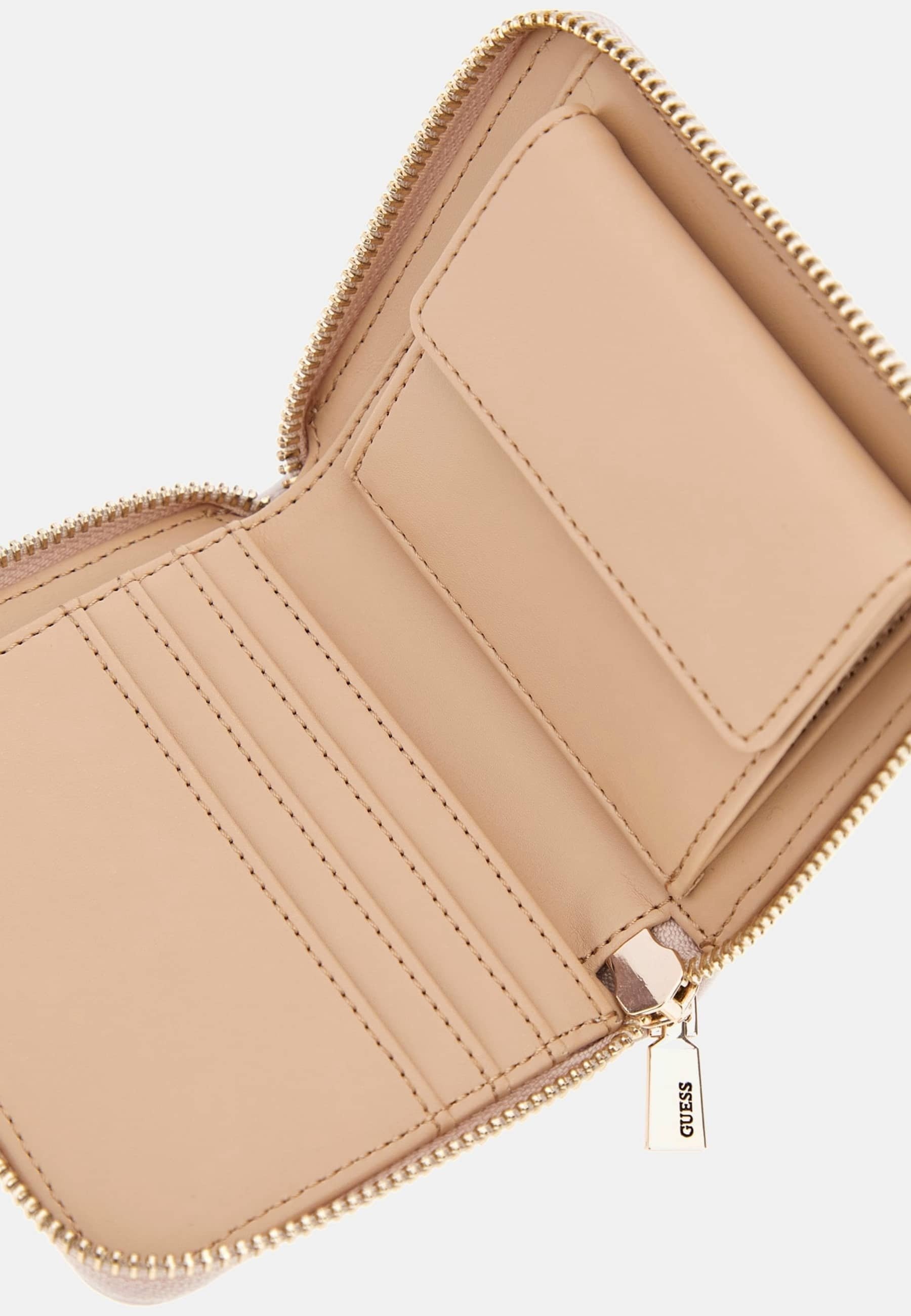 Portefeuille Guess ANNING SMALL ZIP AROUND - rose