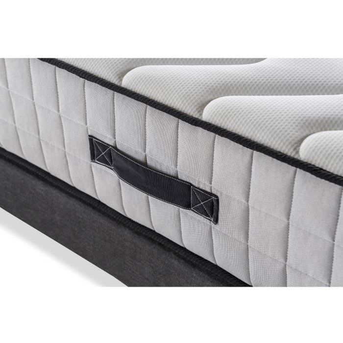 Conjunto de colchón y base de cama de 160 x 200 cm - 672 muelles ensacados - 7 zonas de confort - 27 cm - Firme - DEKO DREAM Hotel Supreme