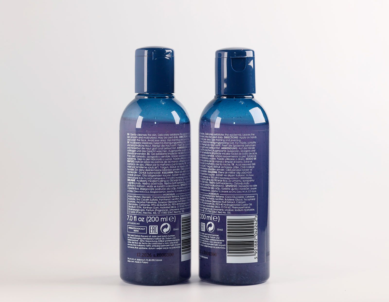 Micelárny čistiaci gél s exfoliáciou acai bobúľ Čistenie tváre