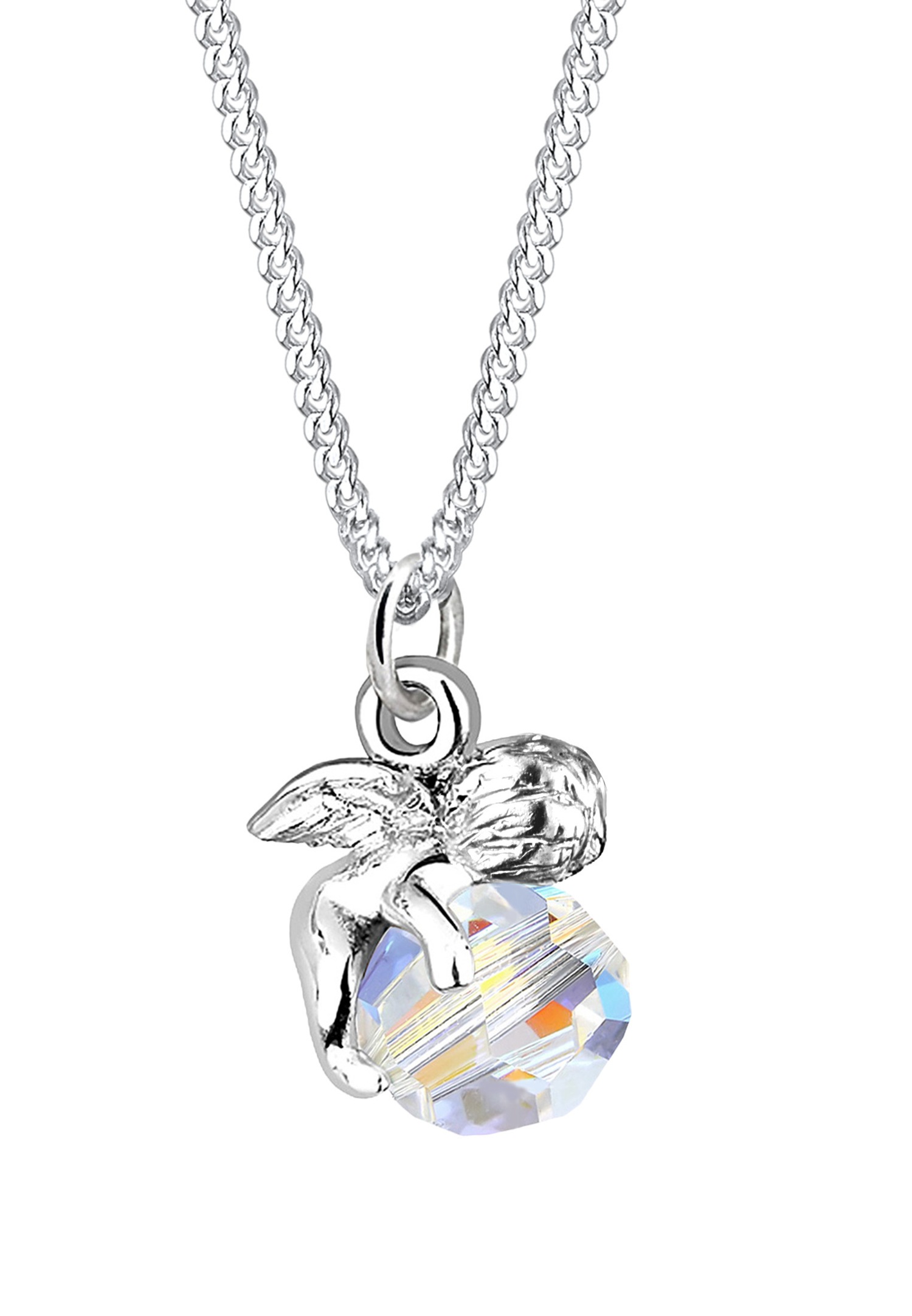 Elli Femmes Pendentif Ange avec Cristal en Argent Sterling 925